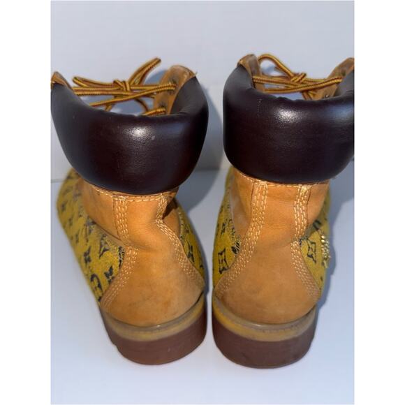 TIMBERLAND monogram collab leather high rise lace up streetwear boots 8M main image 4